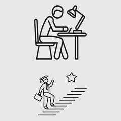 Educational Icon read book  line icon Vector illustration silhouette Art & Illustration