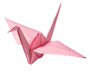 origami folded paper creane isolated