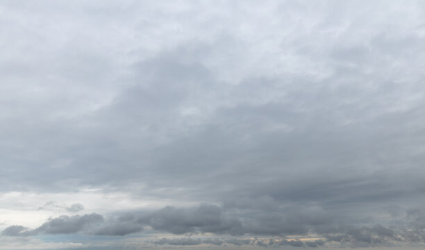Sky replacement thick gray overcast clouds with breaks