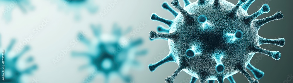 Aufkleber high resolution 3d rendered model of a virus with detailed surface features and textures