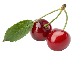 cherries isolated on white background