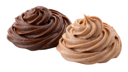 Chocolate and Caramel Frosting Swirls