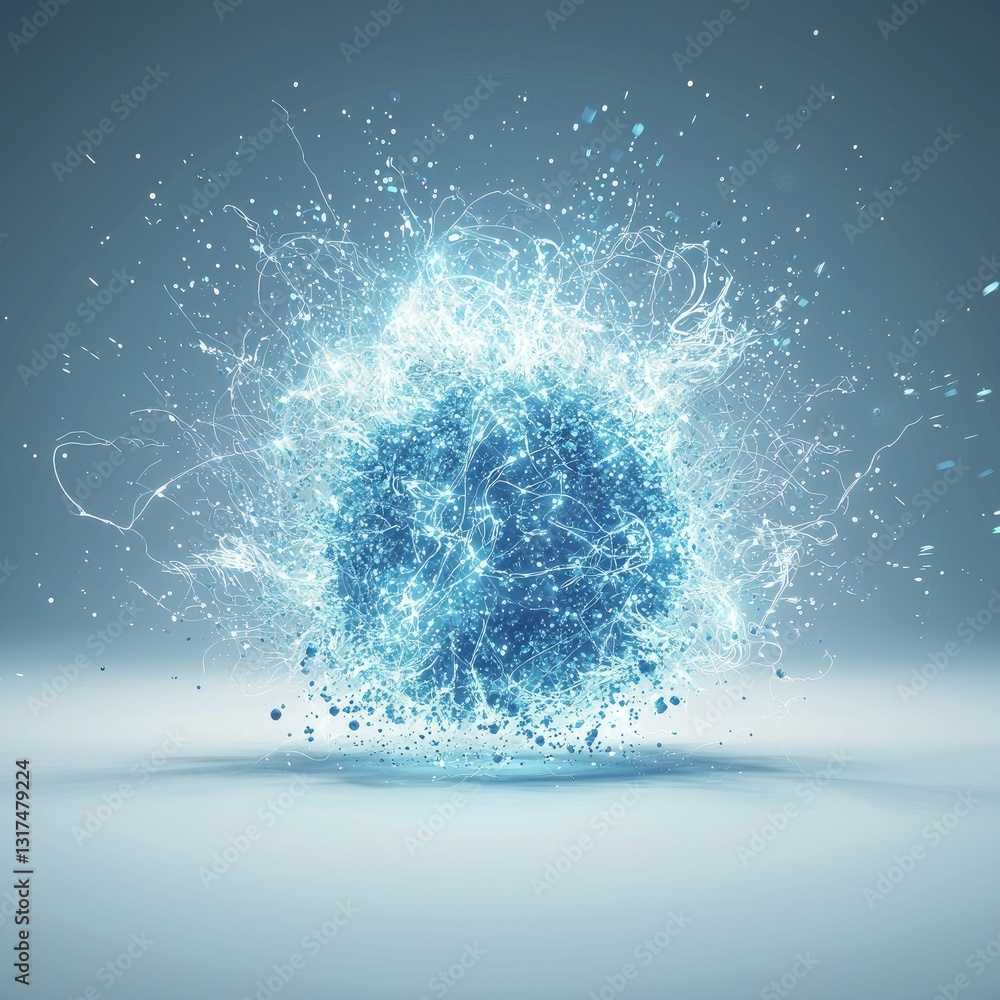 Poster a d glowing orb surrounded by light particles, isolated on a white background to create an ethereal 