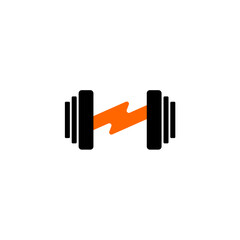 Flash Barbel Logo Vector, Gym Logo Vector, Fitness icon