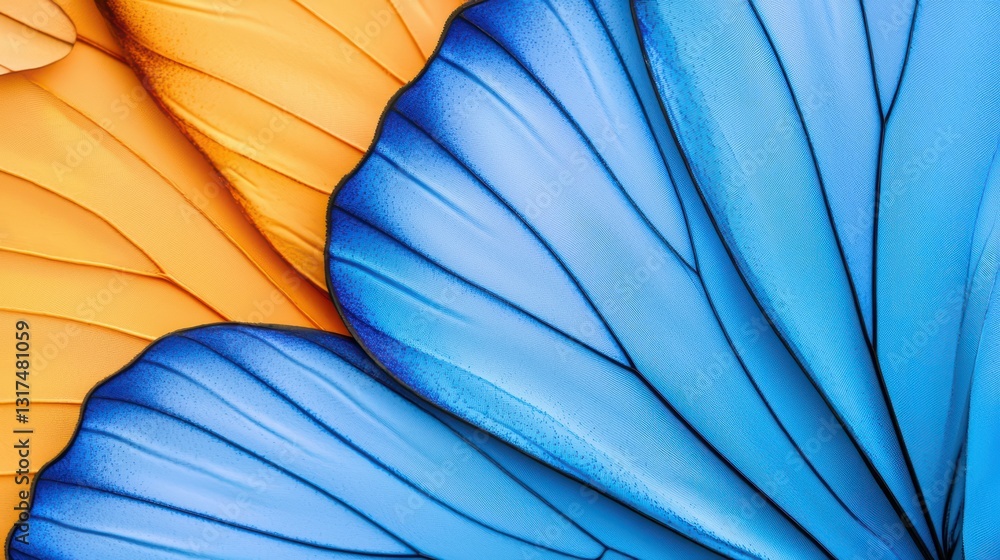 Poster close-up view of vibrant butterfly wings showcasing delicate texture and intricate patterns