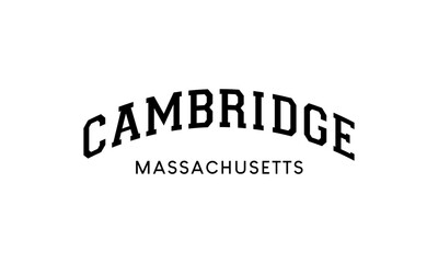 CAMBRIDGE Massachusetts City Name Arched Retro Vintage Lettering Vector Design	