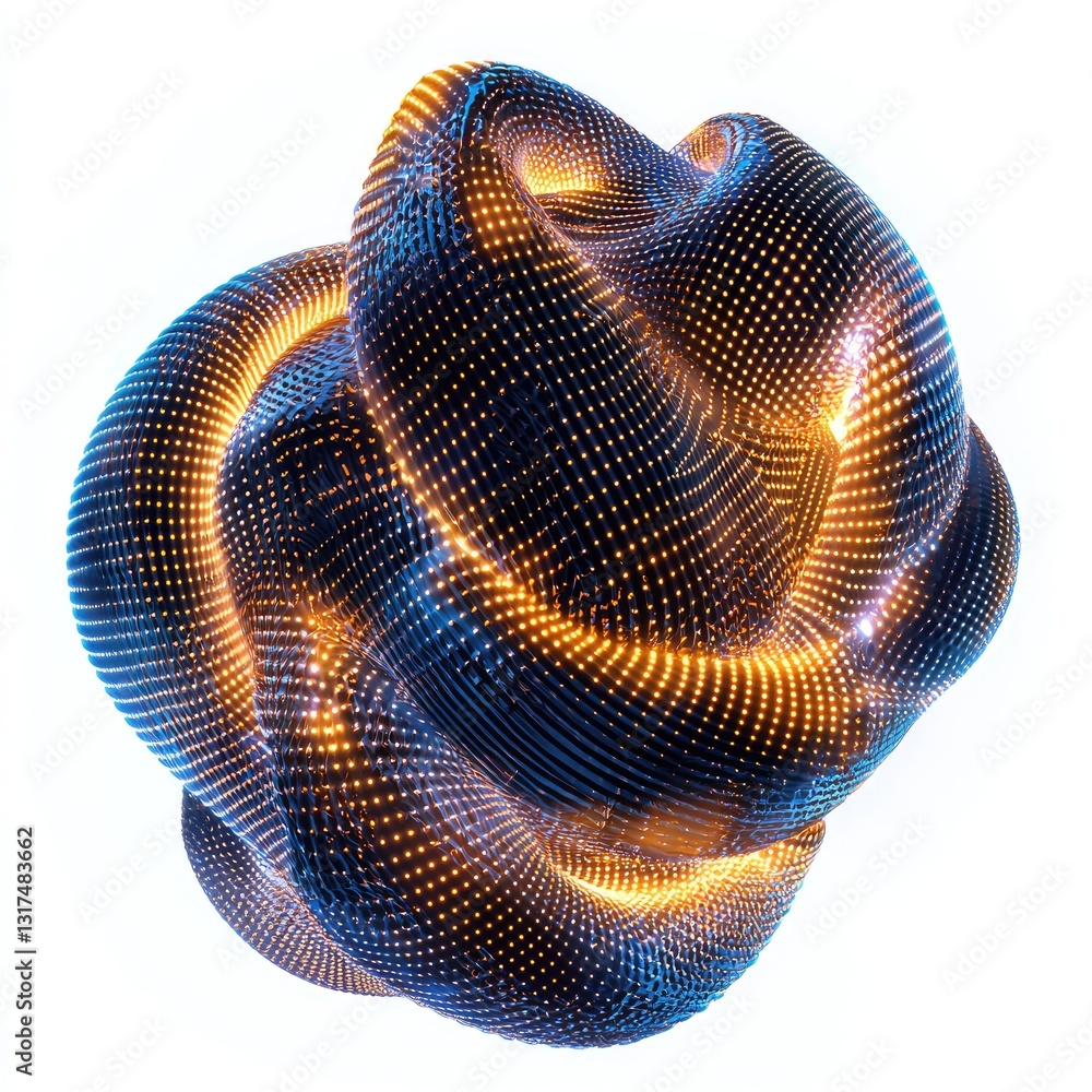 Poster a d vortex design with swirling light patterns, isolated on white to create a dynamic, futuristic ef