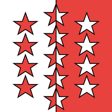 Flag Canton of Valais (Switzerland, Swiss Confederation) Kanton Wallis