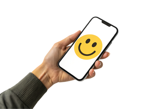 Smiling Phone in Hand