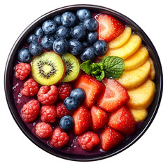 Obraz premium smoothie bowl with fruits isolated on transparent background