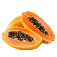 papaya isolated on white