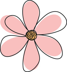 pink flower isolated on white