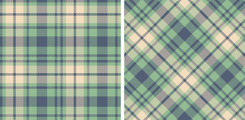 Iridescent Slate and Deep Greyish Green Seamless Tartan Fabric Design