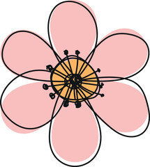 pink flower on a white background