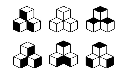 black and white cubes