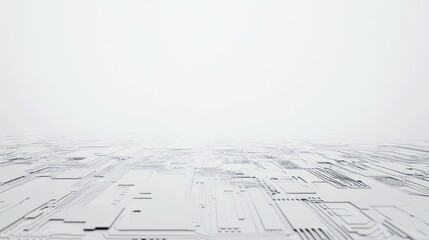 Abstract Close-Up of Circuit Board Patterns on White Background