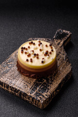 Sweet round tart three chocolates