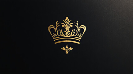 Obraz premium Crown king vintage premium golden yellow badge heraldic ornament icon tiara logo and luxury emblem kingdom princess baroque vector illustration.