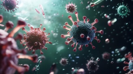 Colorful Representation of Viruses in a Microscopic View