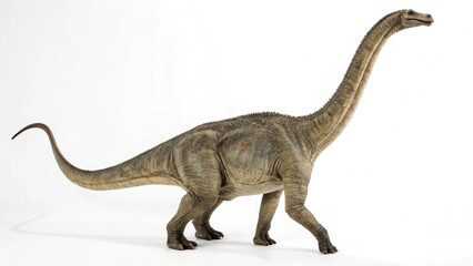 Obraz premium brontosaurus in full view on white studio background