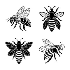  bee Vector Silhouette Illustration icon