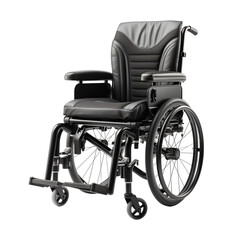 Fototapeta premium Black Wheelchair Isolated On White Background