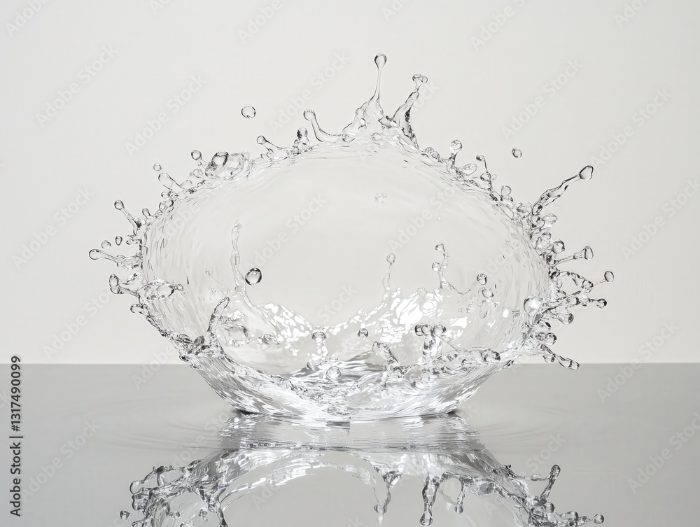 Poster water collision frozen in time a symphony of splashes and droplets creating a crown-like explosion r