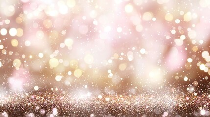 Obraz premium Glowing bokeh and glitter create an ethereal, bright, and festive background