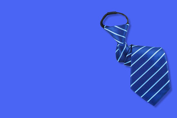 A zipper tie isolated closeup view with copy space 