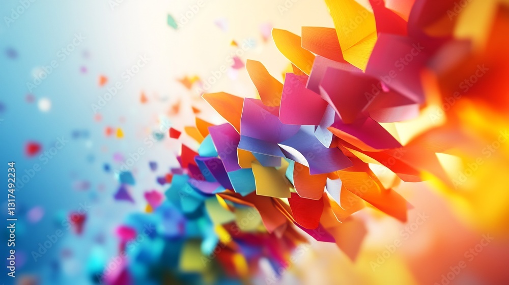 Aufkleber Vibrant rendering of culture transformation initiatives focusing employee engagement shared values