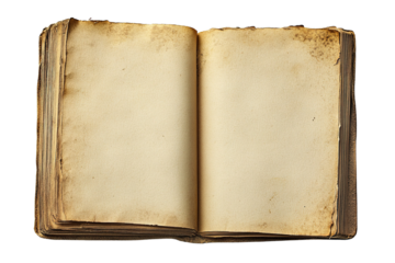 Old book isolated on white. cutout. transparent. png