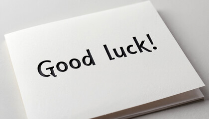 Good luck message on greeting card