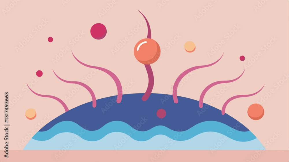 Poster scalp microenvironment an abstract representation of the scalps microenvironment with exosomes depic