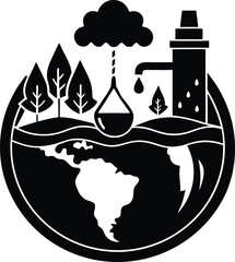 world water day elements vector art