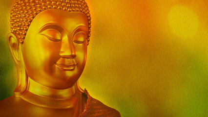 The golden Buddha face 