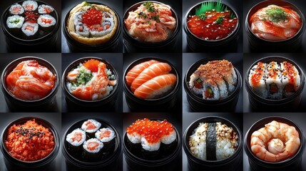Sushi Platter: Rice, Seafood, Rolls