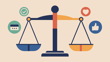 Scale of Justice and Social Media Icons Depict a traditional scale of justice balanced with social media icons on one side and evidence or a gavel on the other symbolizing the