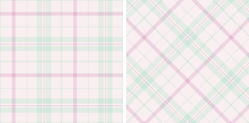 Pastel Cool Very Light Pink Seamless Tartan Fabric Design Variant 444