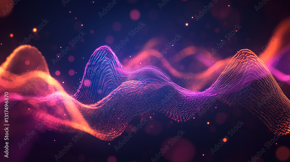 Poster vector digital music equalizer audio waves design template audio signal visualization signal illustr