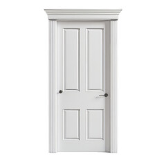 white door isolated on transparent background