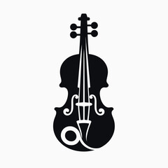 Fototapeta premium very simple flat and minimalist Violin Strings silhouette in black on a white background