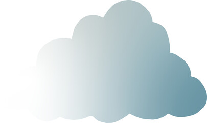 A stylized cloud-shaped mirror with a soft metallic sheen, reflecting light in a subtle gradient of blue and silver tones. The edges are slightly outlined, giving it a delicate yet modern aesthetic. T