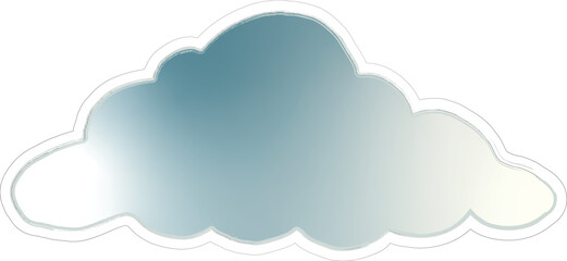 A stylized cloud-shaped mirror with a soft metallic sheen, reflecting light in a subtle gradient of blue and silver tones. The edges are slightly outlined, giving it a delicate yet modern aesthetic. T