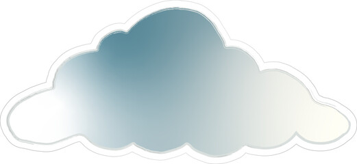 A stylized cloud-shaped mirror with a soft metallic sheen, reflecting light in a subtle gradient of blue and silver tones. The edges are slightly outlined, giving it a delicate yet modern aesthetic. T