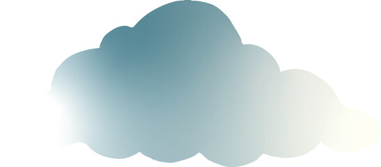 A stylized cloud-shaped mirror with a soft metallic sheen, reflecting light in a subtle gradient of blue and silver tones. The edges are slightly outlined, giving it a delicate yet modern aesthetic. T