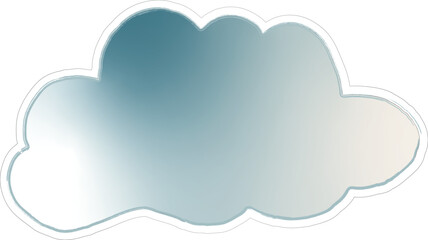 A stylized cloud-shaped mirror with a soft metallic sheen, reflecting light in a subtle gradient of blue and silver tones. The edges are slightly outlined, giving it a delicate yet modern aesthetic. T