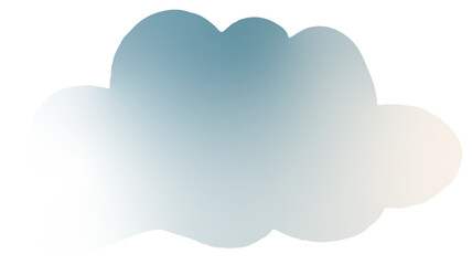 A stylized cloud-shaped mirror with a soft metallic sheen, reflecting light in a subtle gradient of blue and silver tones. The edges are slightly outlined, giving it a delicate yet modern aesthetic. T