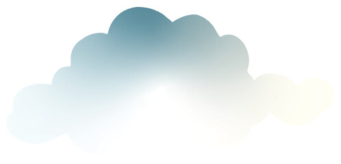 A stylized cloud-shaped mirror with a soft metallic sheen, reflecting light in a subtle gradient of blue and silver tones. The edges are slightly outlined, giving it a delicate yet modern aesthetic. T