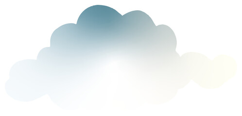 A stylized cloud-shaped mirror with a soft metallic sheen, reflecting light in a subtle gradient of blue and silver tones. The edges are slightly outlined, giving it a delicate yet modern aesthetic. T