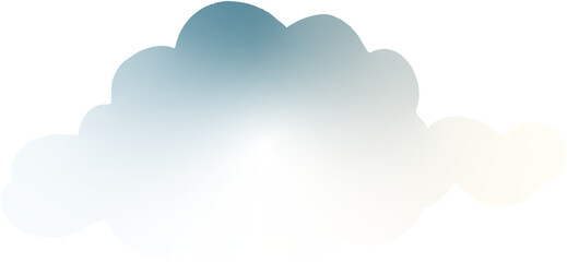 A stylized cloud-shaped mirror with a soft metallic sheen, reflecting light in a subtle gradient of blue and silver tones. The edges are slightly outlined, giving it a delicate yet modern aesthetic. T